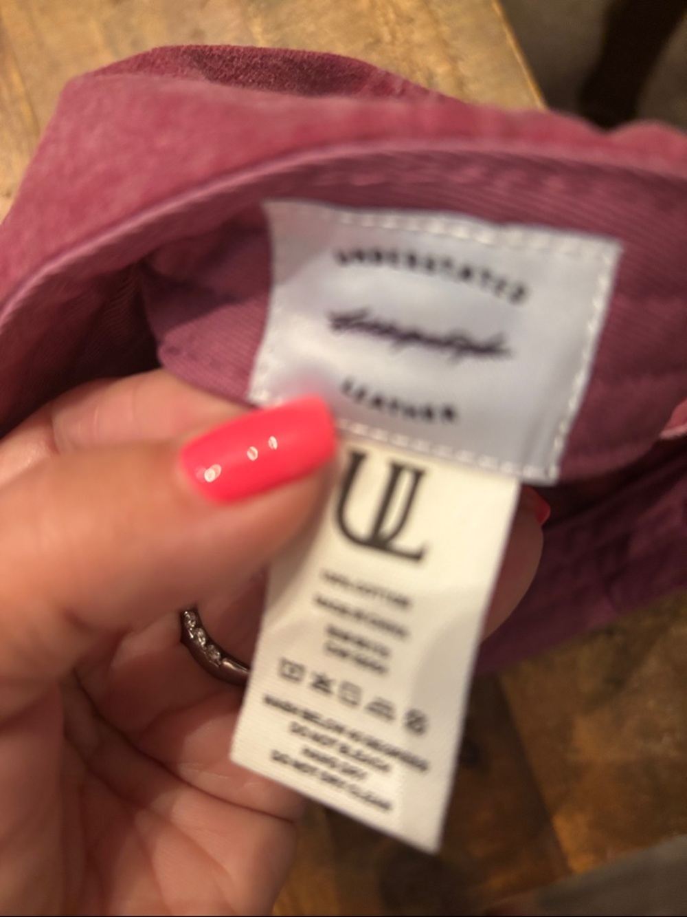 Free people Embroidered Star Swirl Baseball Cap - Burgundy new - Picture 5 of 6